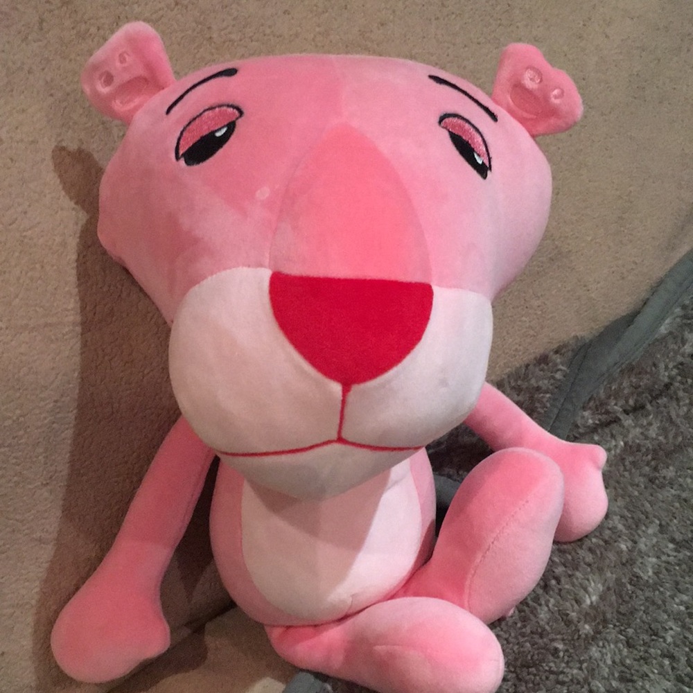 MINISO Pink Panther Hot Pink Nose Plush Stuffed Animal Toy Factory 16” Soft